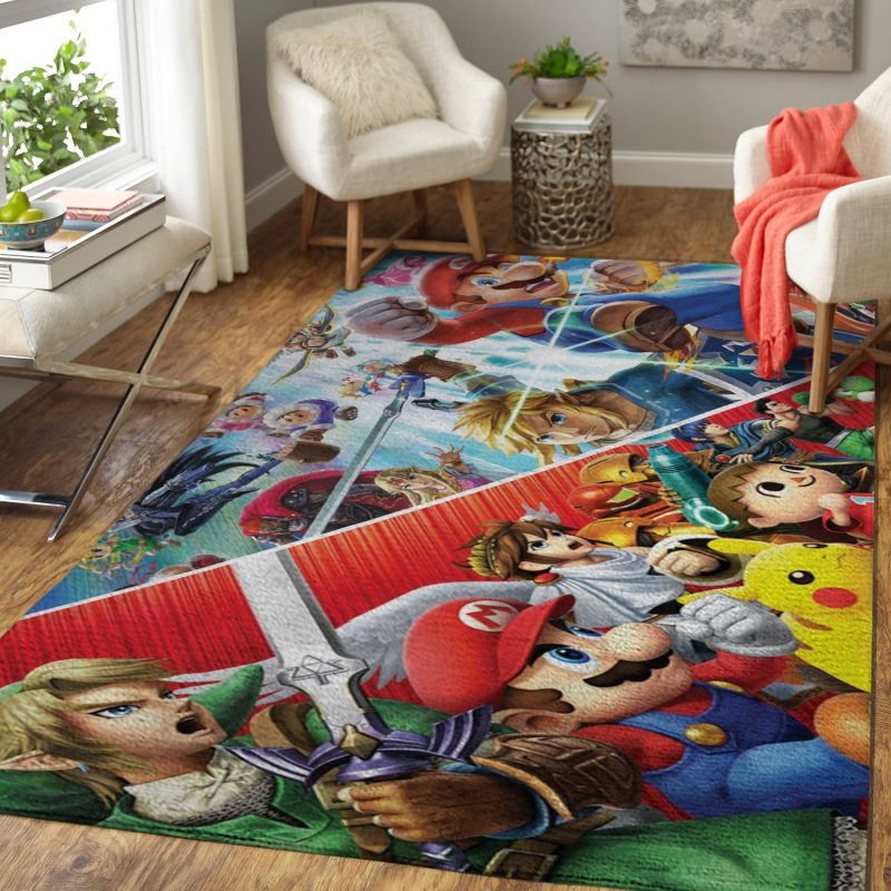 Super Smash Bros Characters Game Living Room Rug Carpet 3 - Teeruto
