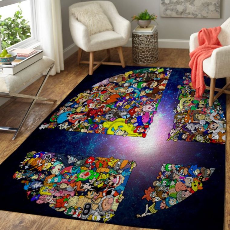 Super Smash Bros Characters Logo Game Living Room Rug Carpet - Teeruto