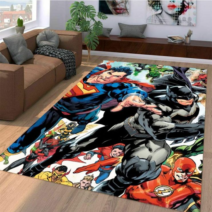 Superman And Batman With Another Character Living Room Rug Carpet - Teeruto