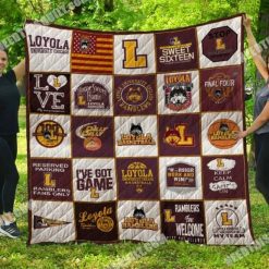 Sweet Sixteen Ncaa Loyola Ramblers Collection Quilt Blanket