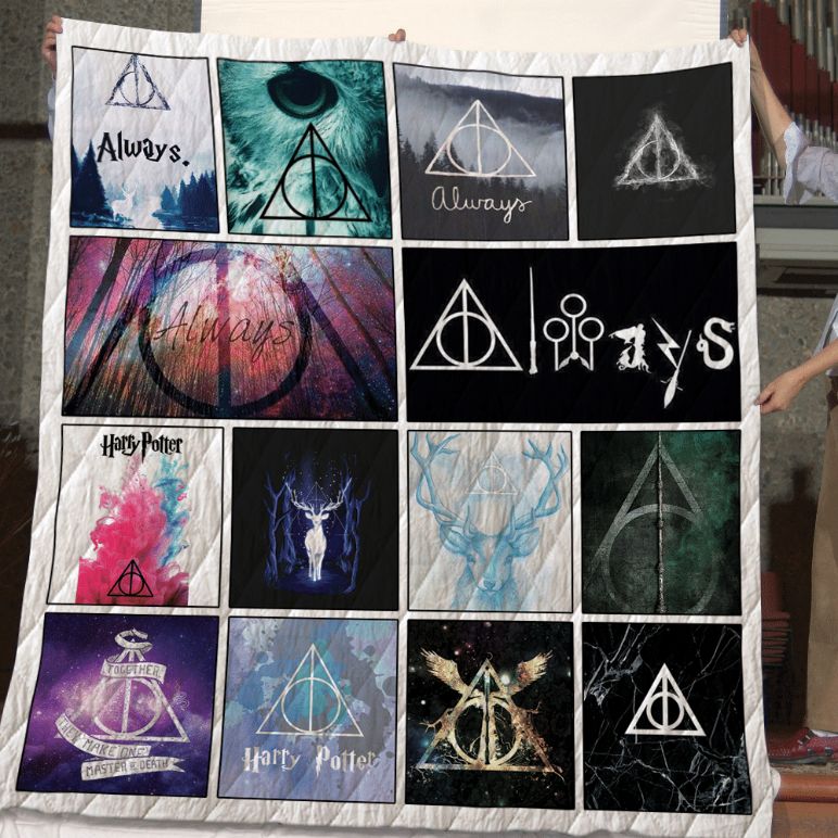 Symbols Of Harry Potter Movies Quilt Blanket