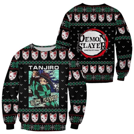 Tanjiro Kamado Ugly Christmas Demon Slayer Anime Xmas Custom Clothes Knitted Sweater