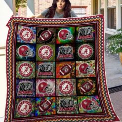 Team Ncaa Alabama Crimson Tide Collected Combined Quilt Blanket