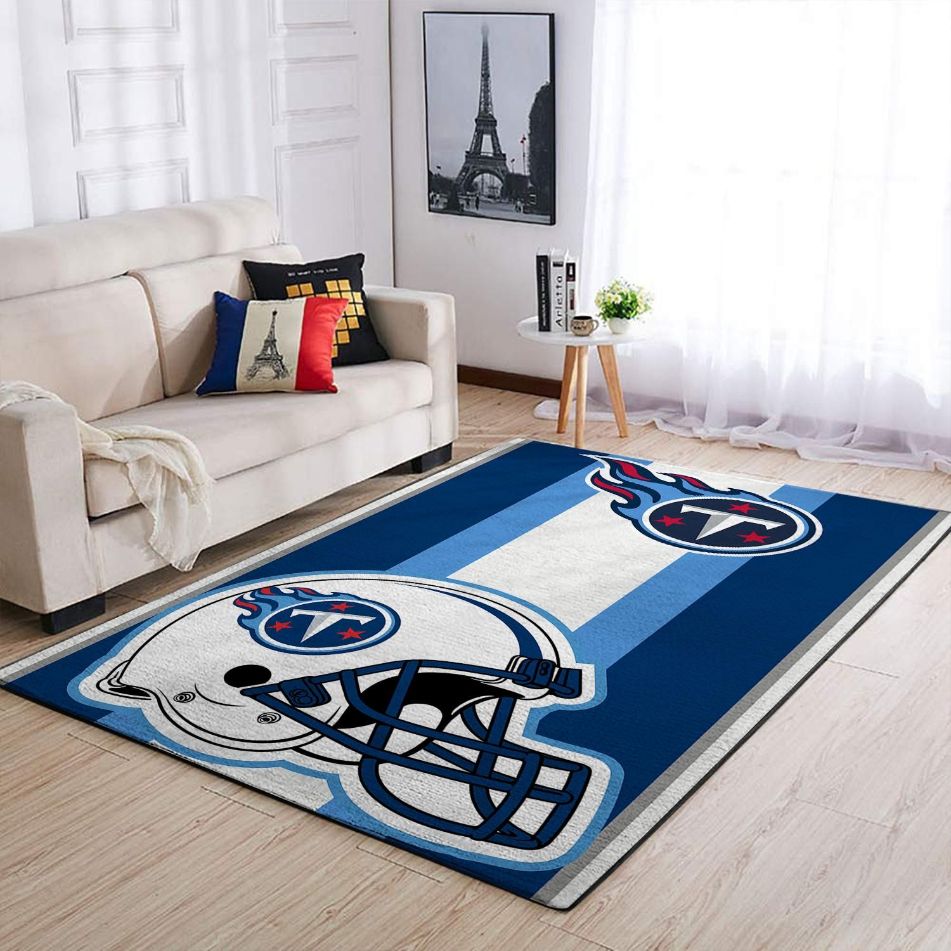 Tennessee Titans Nfl Team Logo Helmet Nice Gift Home Decor Rectangle Area Rug
