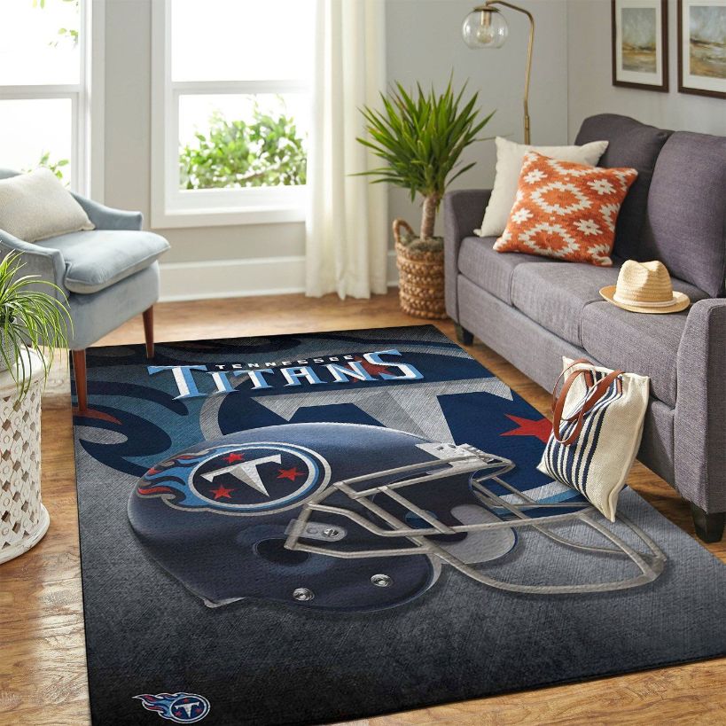 Tennessee Titans Nfl Team Logo Helmet Style Nice Gift Home Decor Rectangle Area Rug
