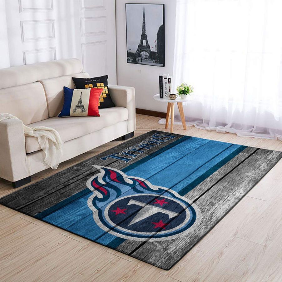 Tennessee Titans Nfl Team Logo Wooden Style Style Nice Gift Home Decor Rectangle Area Rug