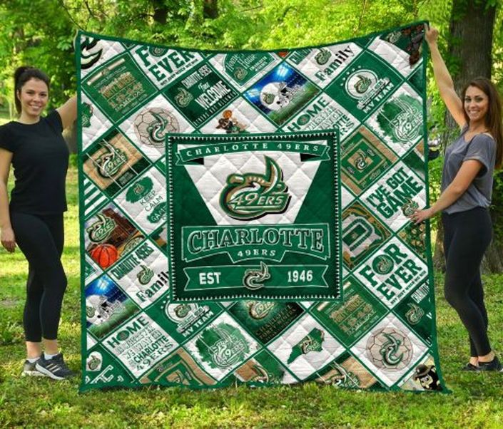 Charlotte 49ers football NCAA Collection Design Fleece Blanket Quilt -  Growkoc