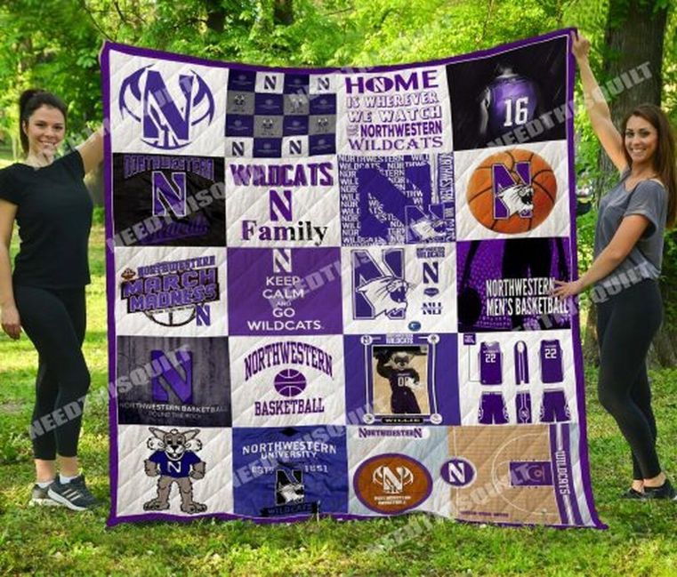 The Basketball Team Ncaa Northwestern Wildcats Quilt Blanket Teeruto
