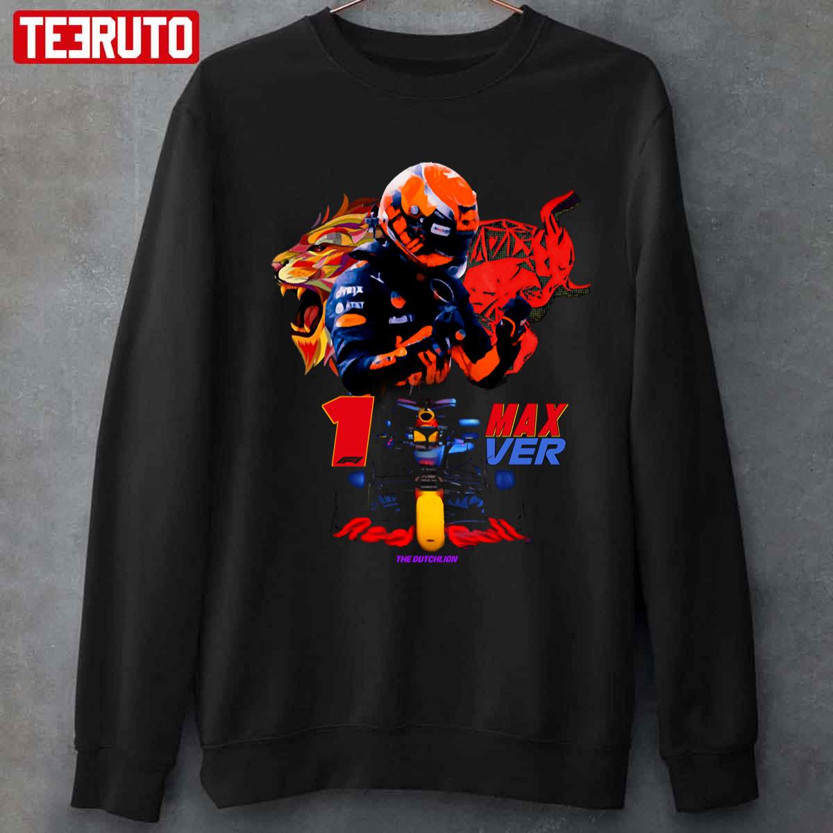 The Dutch Lion Formula 1 Champion Mv Ver 1 F1 Max Verstappen Racing Car Unisex T-shirt