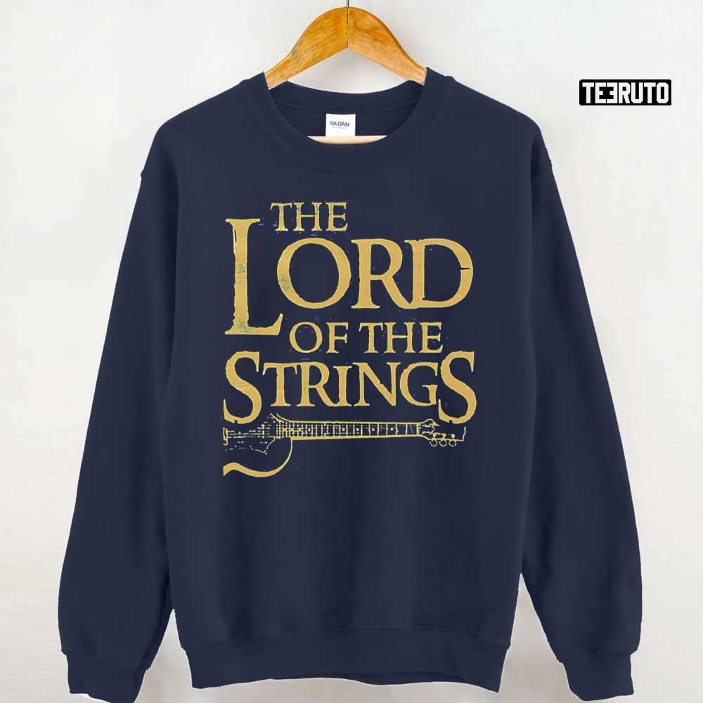 The Lord Of The Strings Electric Guitar With LOTR Font Unisex Sweatshirt
