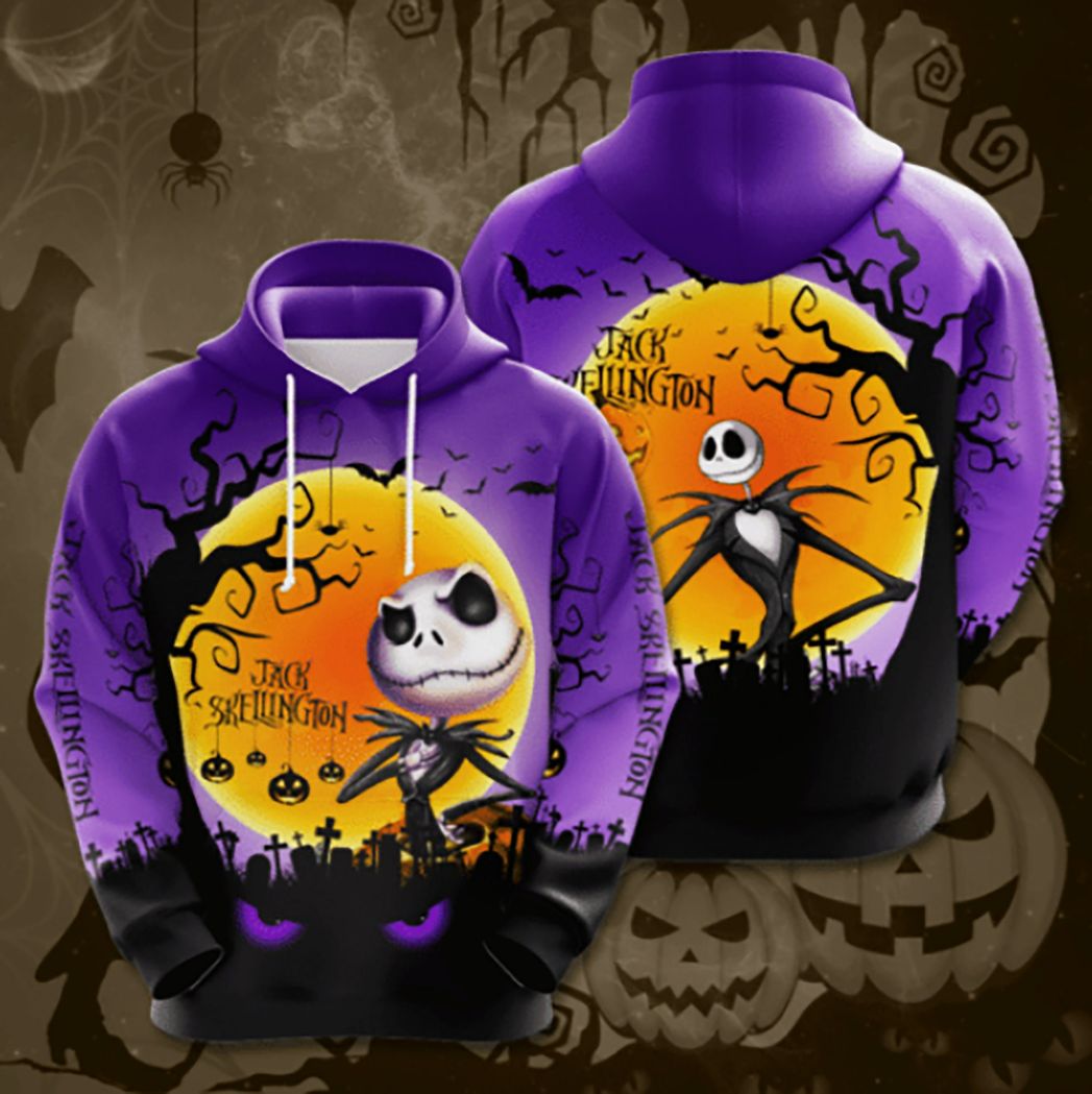 The Nightmare Before King Jack Skellington Halloween 3D Hoodie