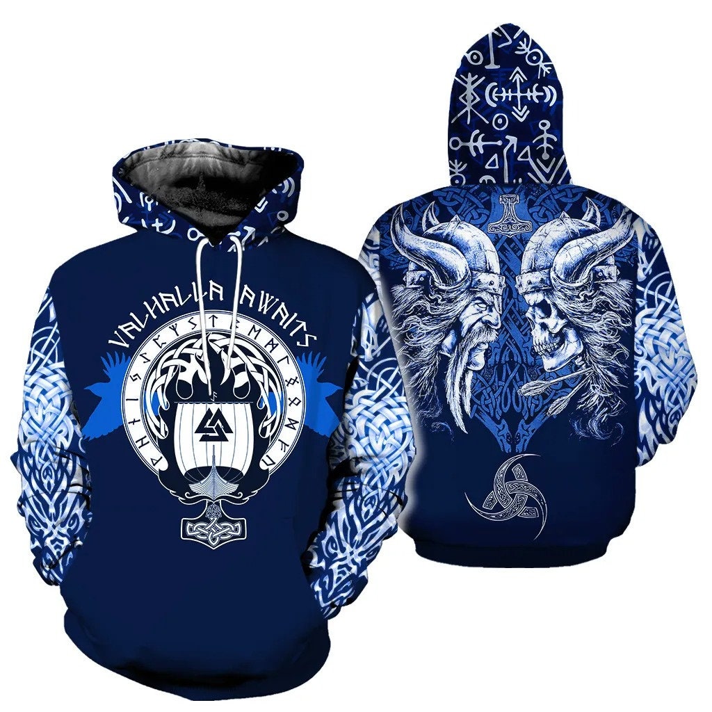 The Viking Blue 3D All Over Printed AOP Unisex Hoodie