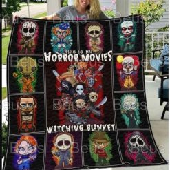 This Is My Horror Movie Watching Quilt Horror Halloween Quilt Blanket