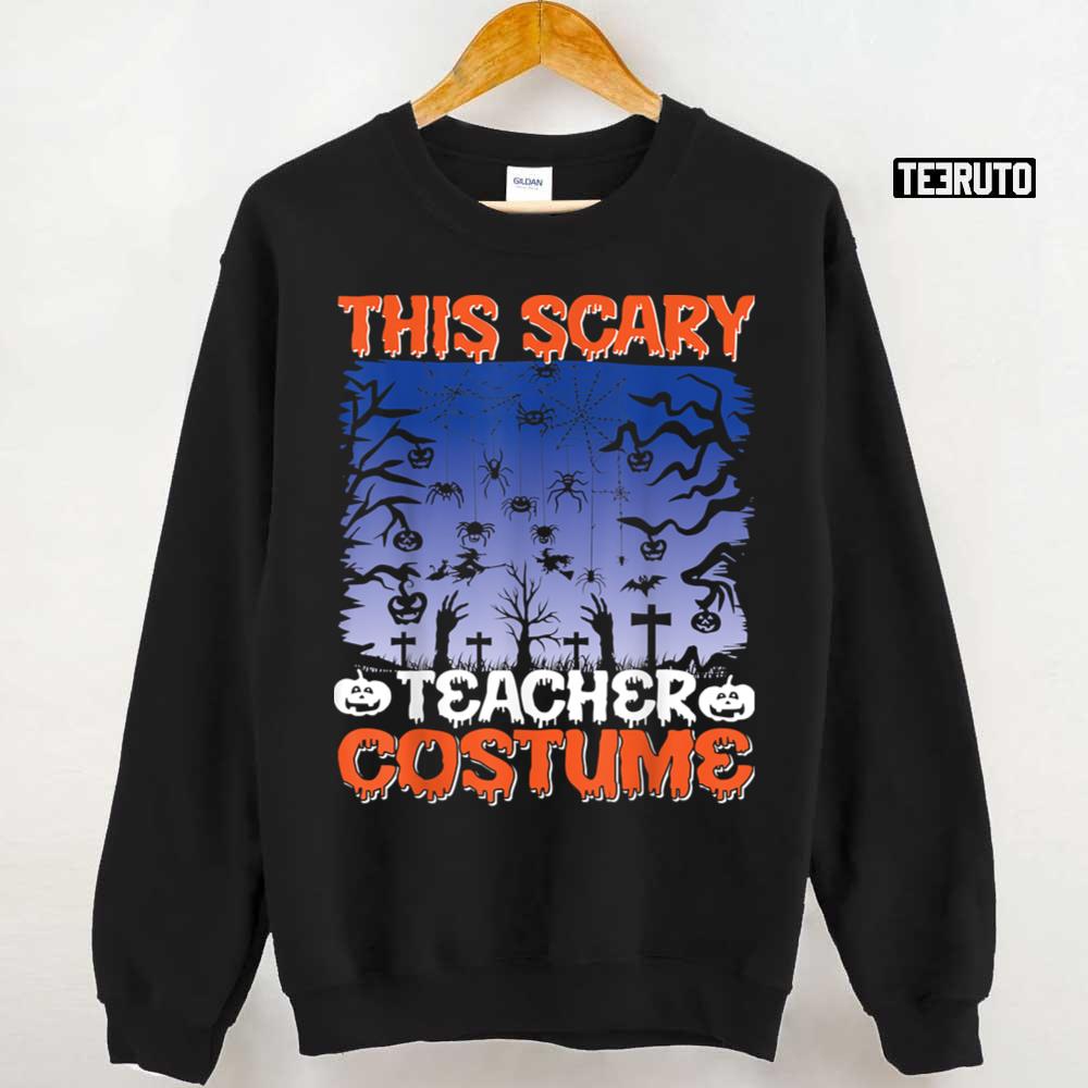 This Is My Scary Teacher Costume Spooky Pumpkin With Sunset Unisex Sweatshirt