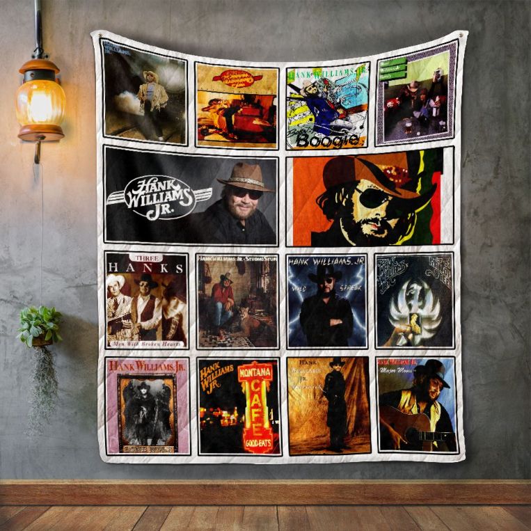 Three Hank Williams Jr Album Quilt Blanket