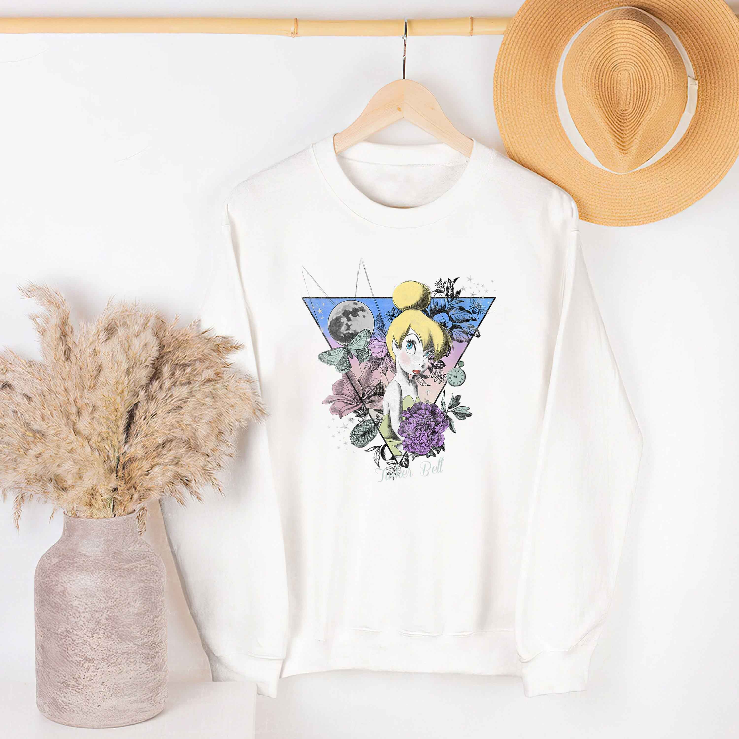 Tinker Bell Flower Art Tinker Fly Peter Pan Disney Movie Art Unisex T-Shirt