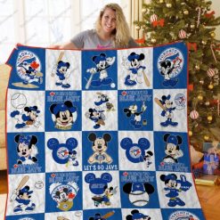 Toronto Blue Jays Mickey Let’s Go Jays Quilt Blanket