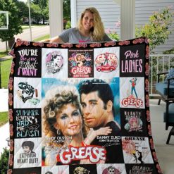 Tribute Grease Poster Olsson Sandy Danny Zuko Quilt Blanket
