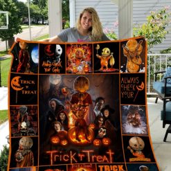 Trick ‘R Treat Always Check Your Halloween Quilt Blanket