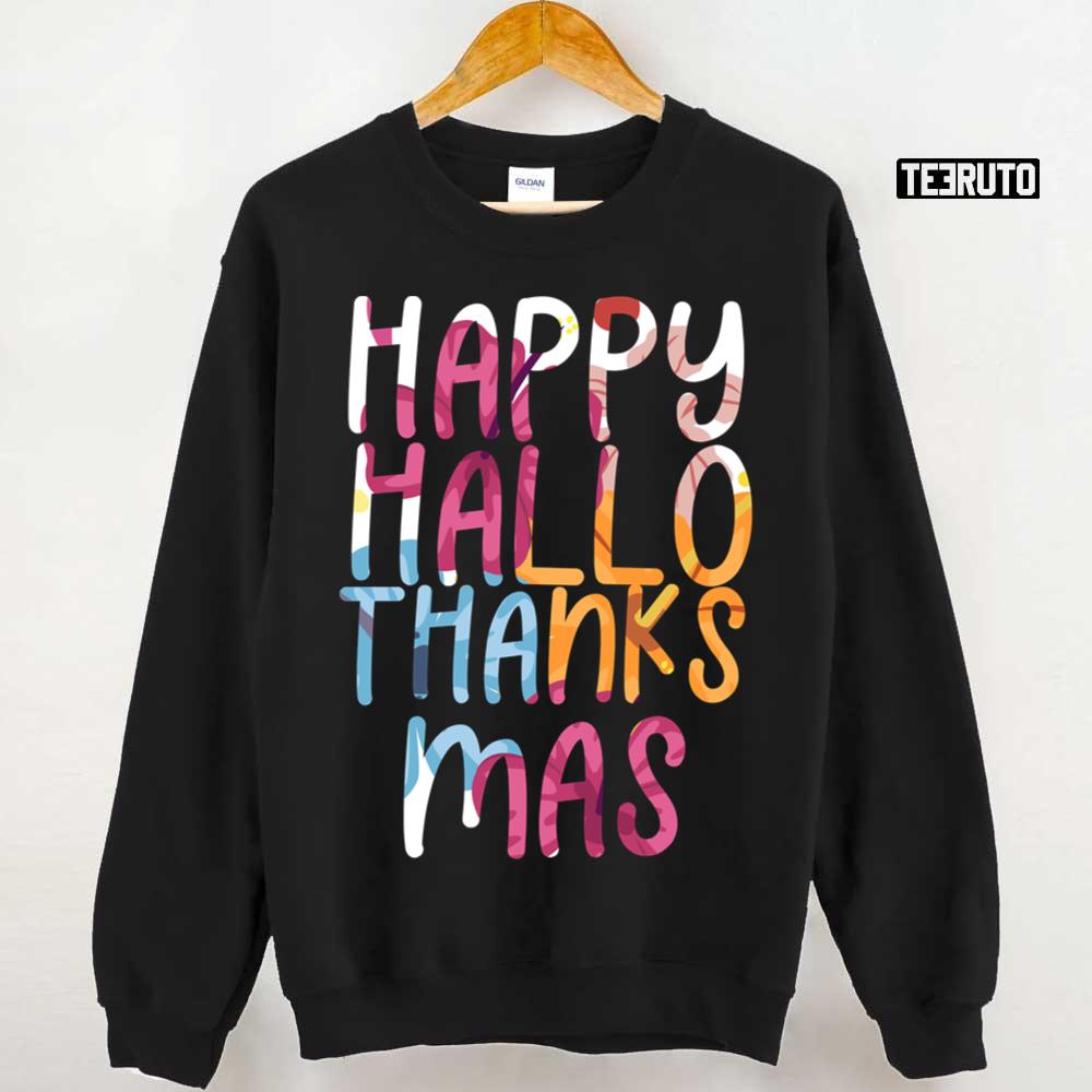 Tropical Happy Hallothanksmas Unisex Sweatshirt