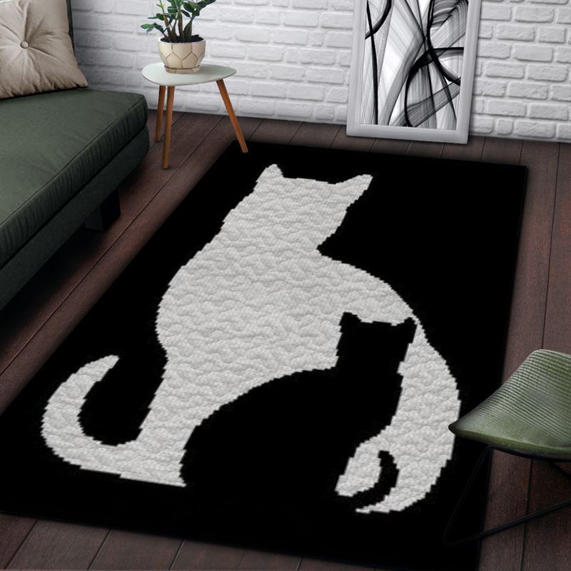 Two Cats Rectangle WS79009 Rug Carpet