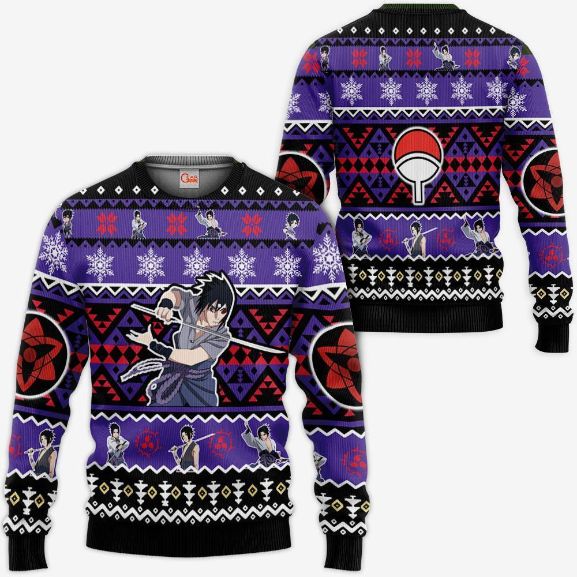 Uchiha Sasuke Ugly Christmas Custom Xmas Idea Knitted Sweater