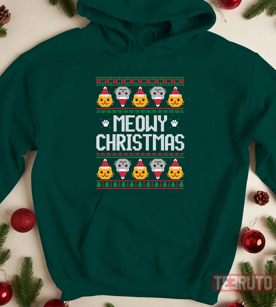 Ugly Meowy Christmas Cat Unisex Sweatshirt