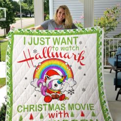 Unicorn Hallmark Christmas Movies With My Unicorn Quilt Blanket