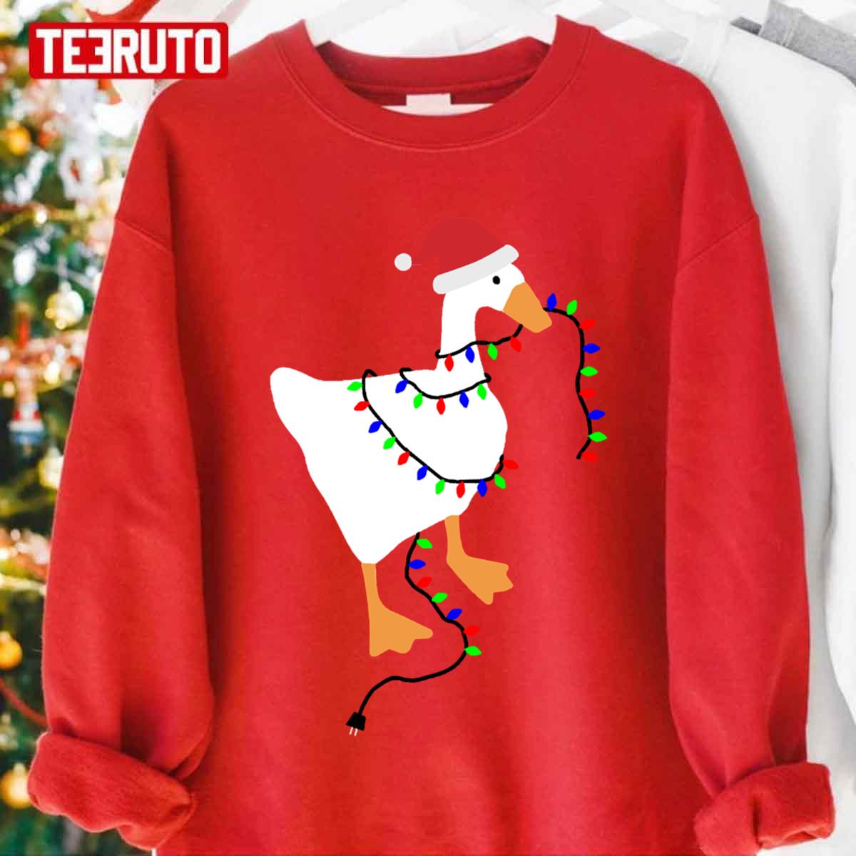 Untitled Goose With Light Balls Christmas Unisex Sweatshirt