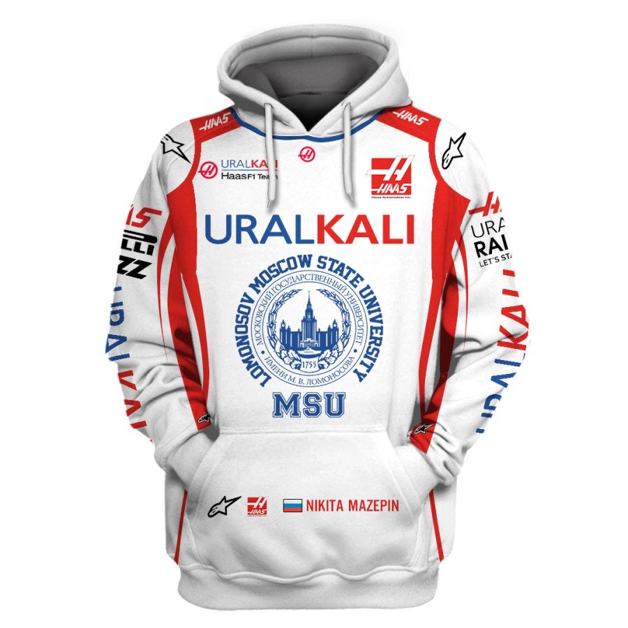 UralKali 3D Gift MSU 3D Racing Logo Brand F1 Style AOP Unisex Hoodie