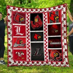 US Flag Ncaa Louisville Cardinals Collection Loved Quilt Blanket