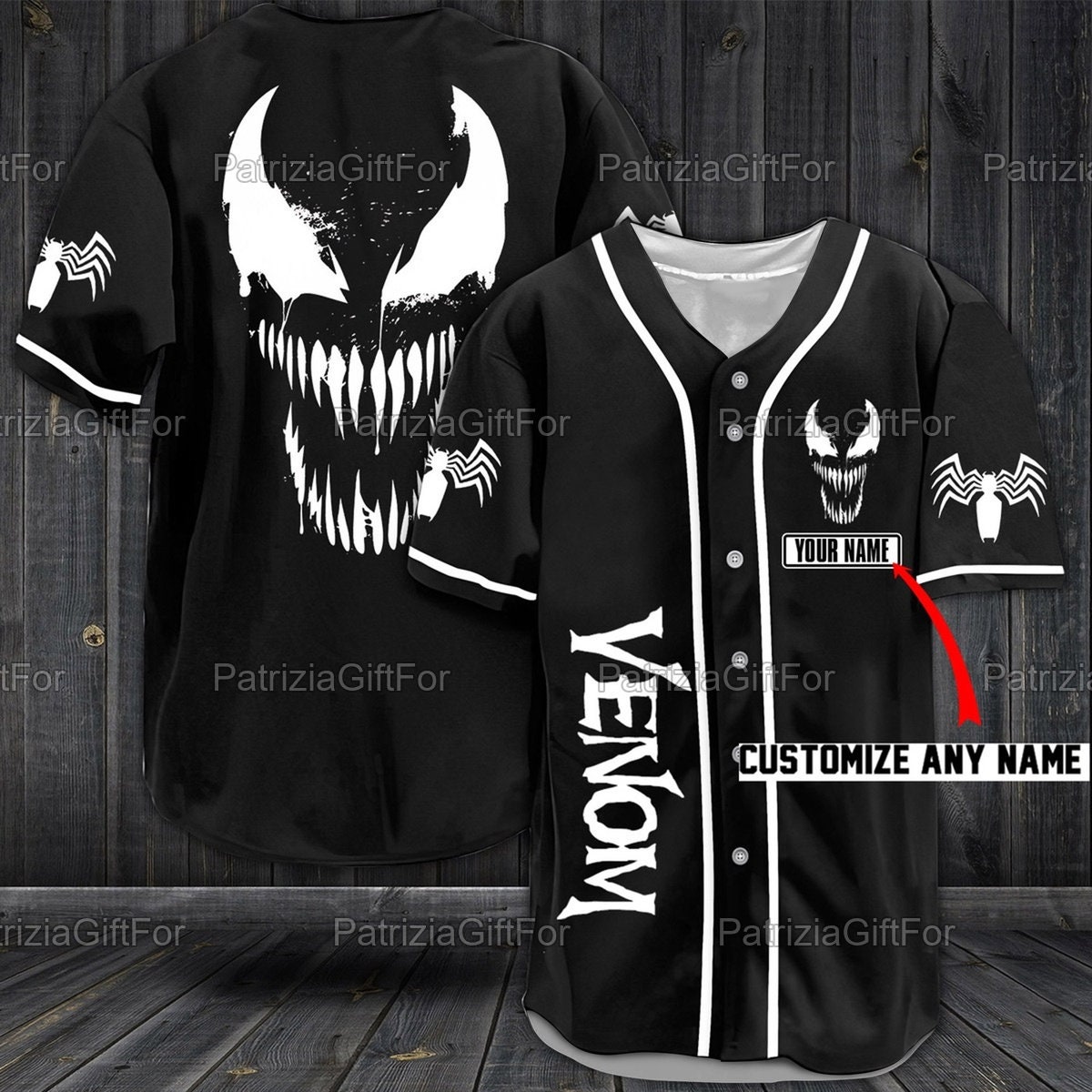 Venom Personalized Baseball Jersey Halloween Horror Jersey Shirt