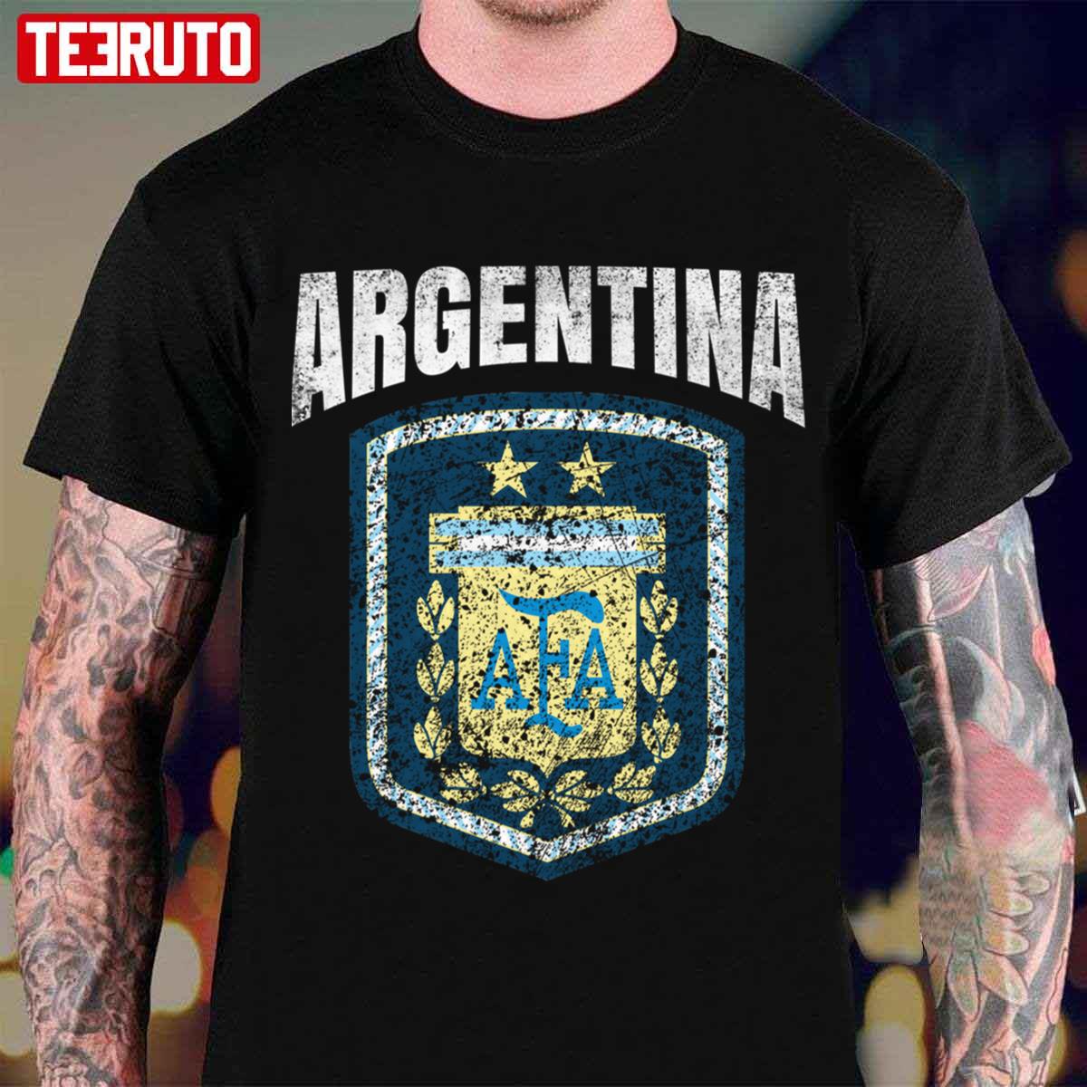 Vintage Argentina Soccer Flag Team Support Gift Unisex T-shirt