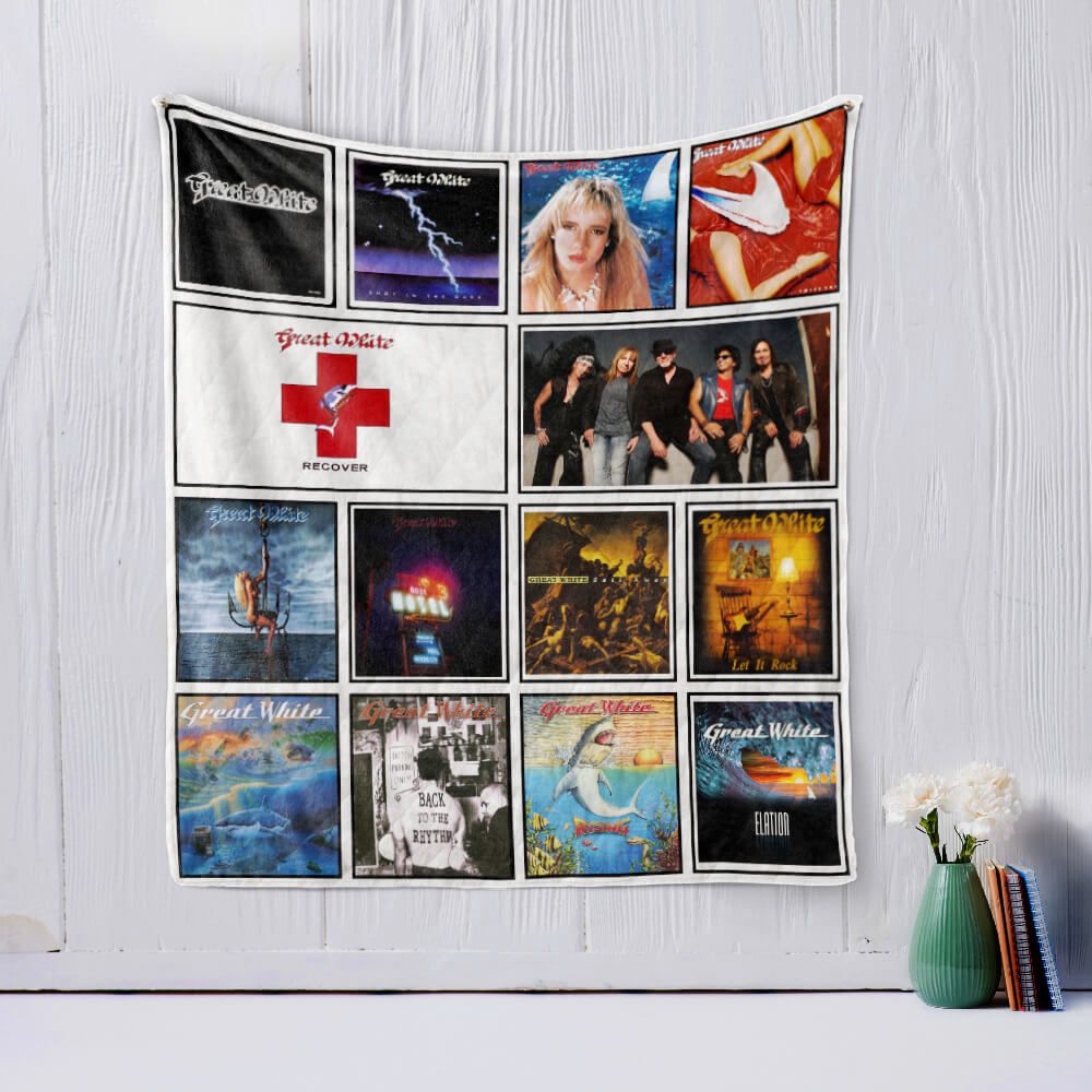 Vintage Great White Quilt Blanket