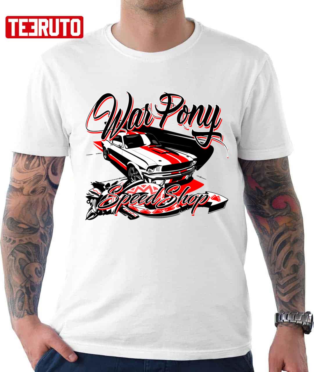 War Pony Speed Shop Mustang Design Unisex T-shirt