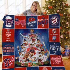 Washington Nationals Christmas Go Nationals W Quilt Blanket