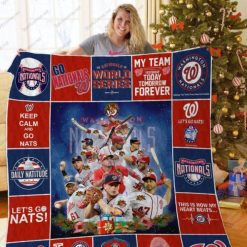 Washington Nationals Christmas Tree Let’s Go Nats Quilt Blanket