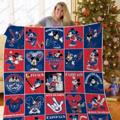 WC Washington Capitals Disney Mickey Let’s Go Caps Quilt Blanket