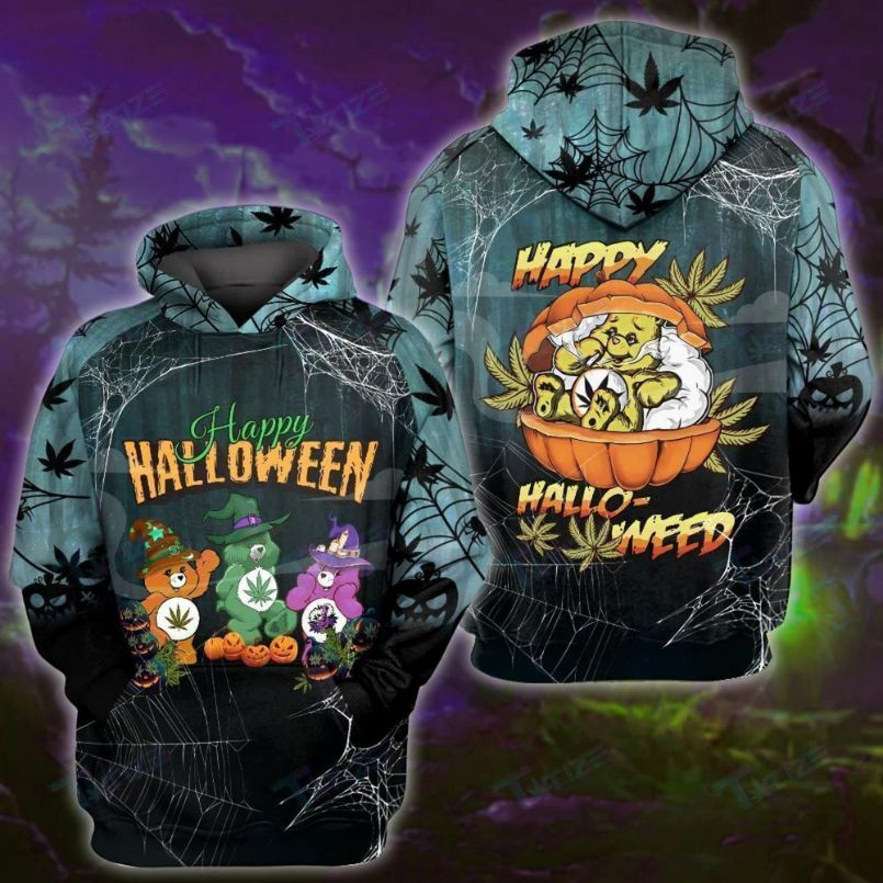 Weed Don’t Care Bears Happy Halloween 3D Hoodie