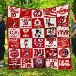 Who Are We Ncaa Boston University Terrier Collection Collected Quilt Blanket