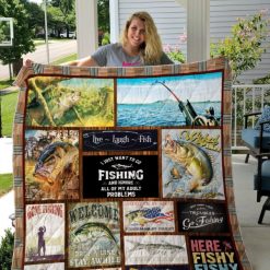 Wicked Fish Fishing Quilt Blanket