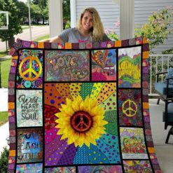 Wild Heart Gypsy Soul Hippie Sunflower Quilt Blanket