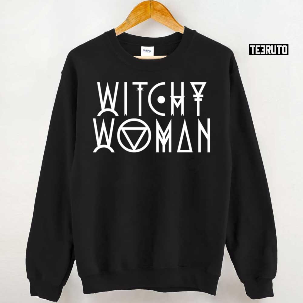 Witchy Woman Old Vintage Font Witches Halloween Unisex Sweatshirt