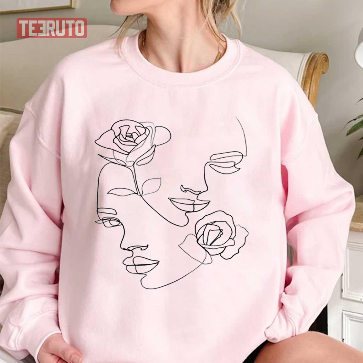 Women Face Fine Lines With Flowers Unisex Sweatshirt