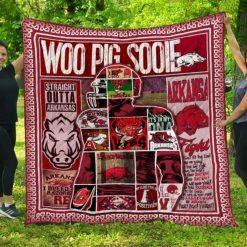 Woo Pig Sooie Ncaa Arkansas Razorbacks Collection Quilt Blanket
