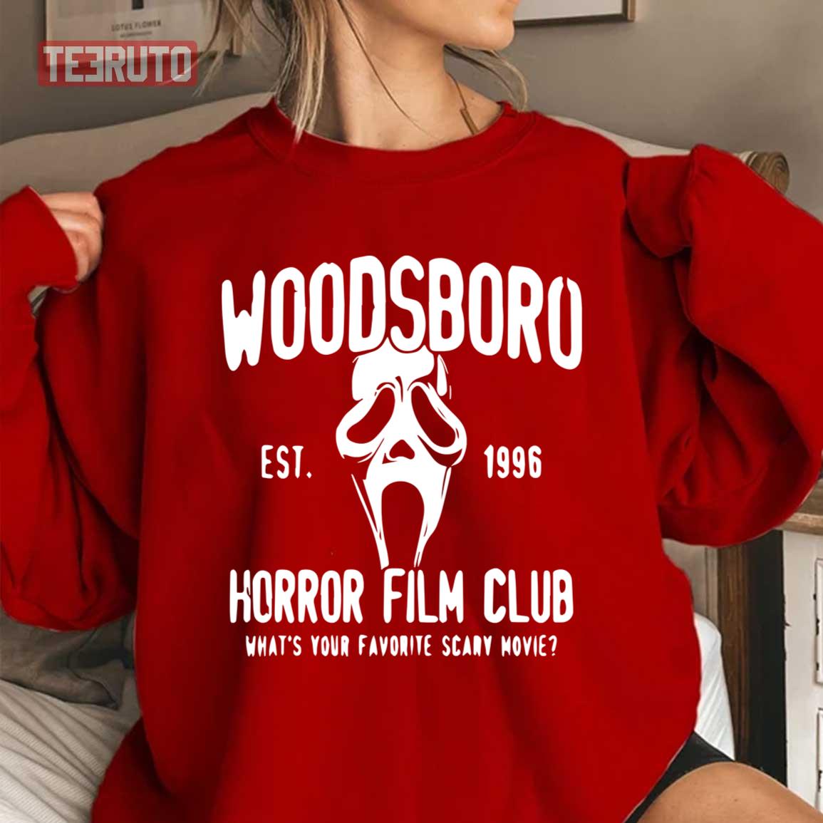 Woodsboro Horror Film Club What’s Your Favorite Scary Movie Est 1996 Unisex Sweatshirt