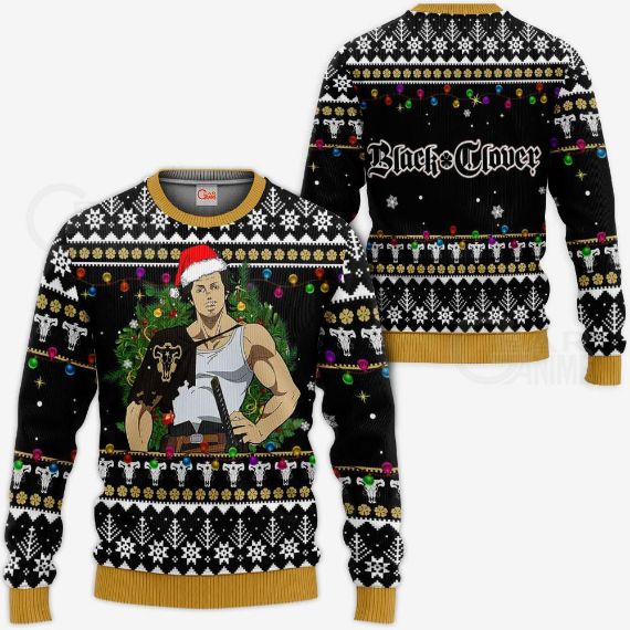 Yami Sukehiro Ugly Christmas Black Clover Anime Xmas Knitted Sweater