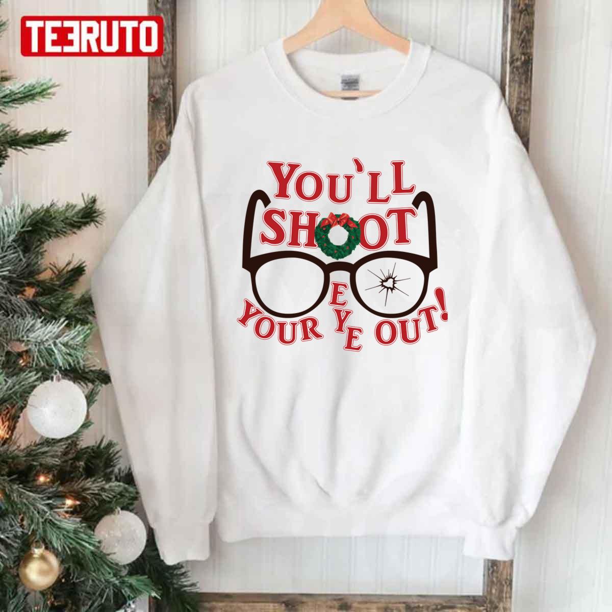 You’ll Shoot Your Eye Out Graphic Glasses Christmas Unisex Sweatshirt