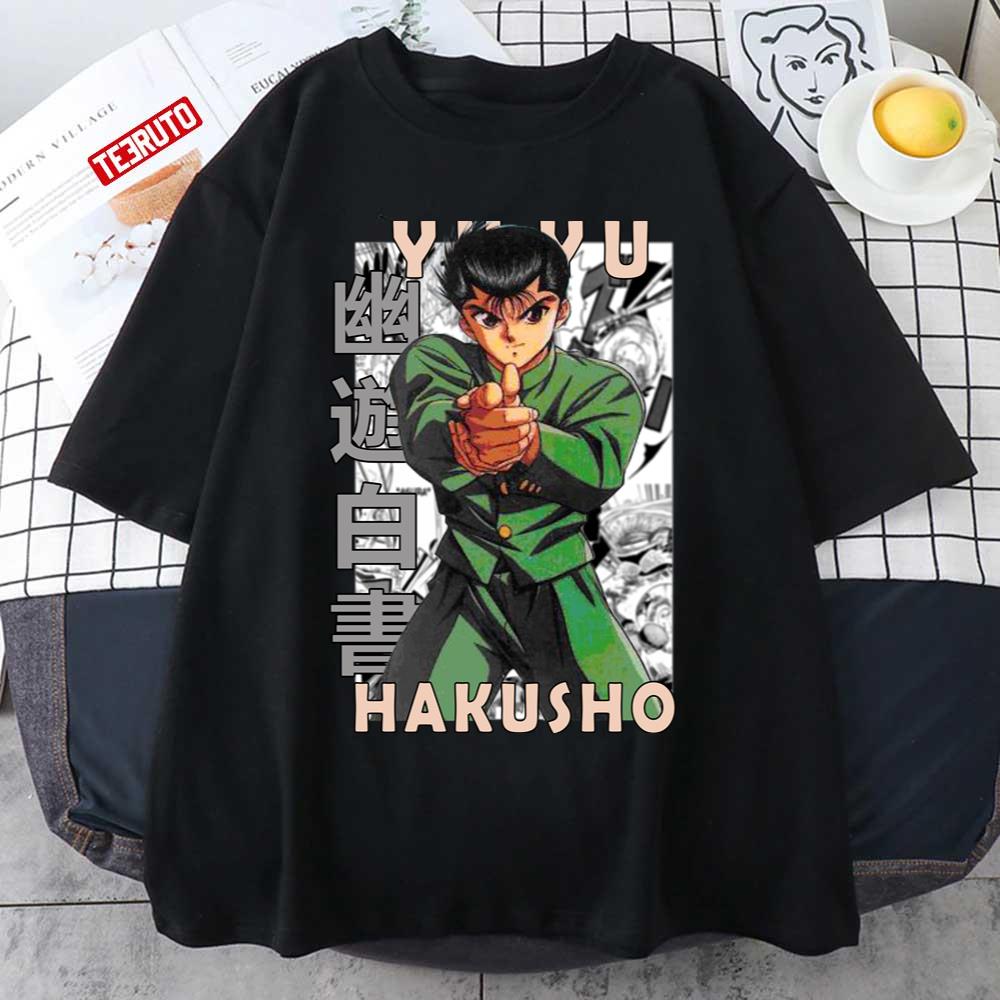 Yusuke Urameshi Ghost Files Yuyu Hakusho Manga Style Design Unisex T-shirt