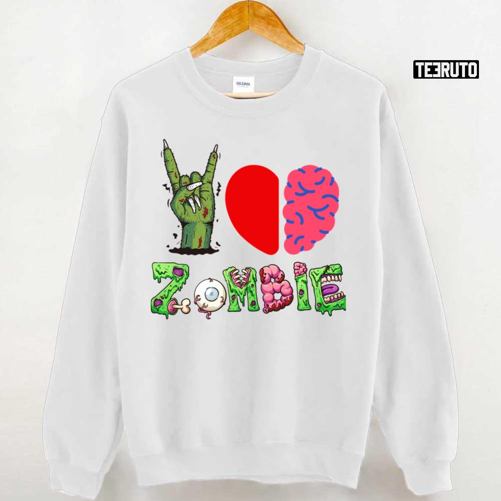 Zombies Love Brains Halloween Art Unisex T-shirt